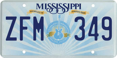 MS license plate ZFM349