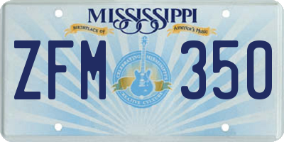 MS license plate ZFM350