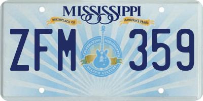 MS license plate ZFM359