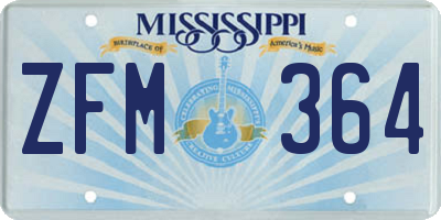 MS license plate ZFM364
