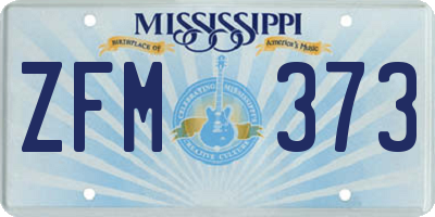 MS license plate ZFM373