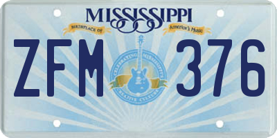 MS license plate ZFM376