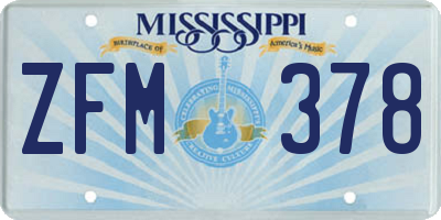 MS license plate ZFM378