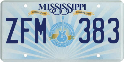 MS license plate ZFM383