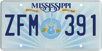 MS license plate ZFM391