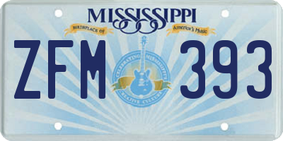 MS license plate ZFM393