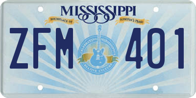 MS license plate ZFM401