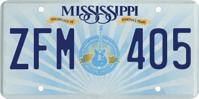 MS license plate ZFM405