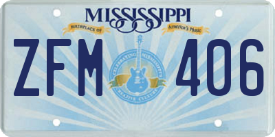 MS license plate ZFM406