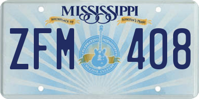 MS license plate ZFM408