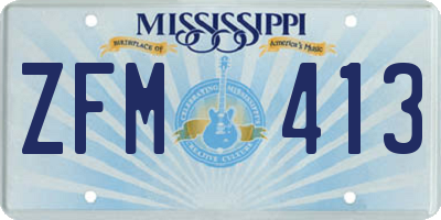 MS license plate ZFM413