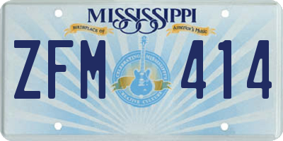 MS license plate ZFM414