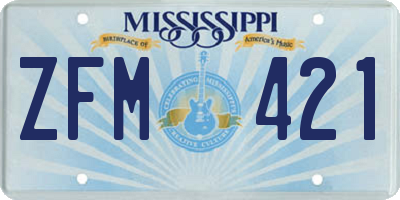 MS license plate ZFM421