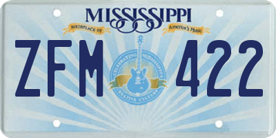MS license plate ZFM422