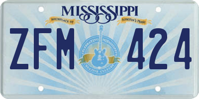 MS license plate ZFM424
