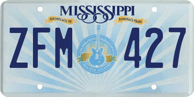 MS license plate ZFM427