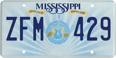 MS license plate ZFM429