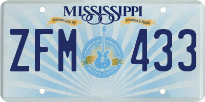 MS license plate ZFM433