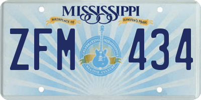 MS license plate ZFM434