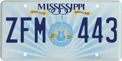 MS license plate ZFM443