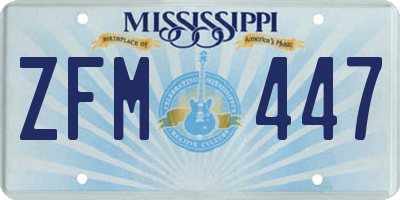 MS license plate ZFM447