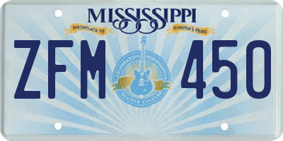 MS license plate ZFM450
