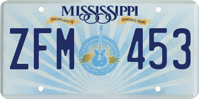 MS license plate ZFM453