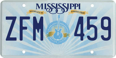 MS license plate ZFM459