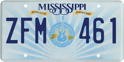 MS license plate ZFM461
