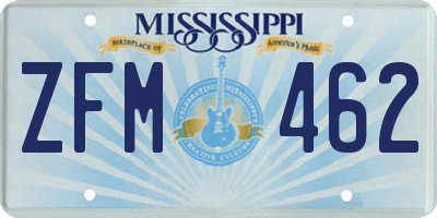 MS license plate ZFM462