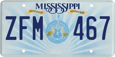 MS license plate ZFM467