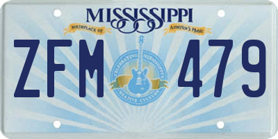 MS license plate ZFM479