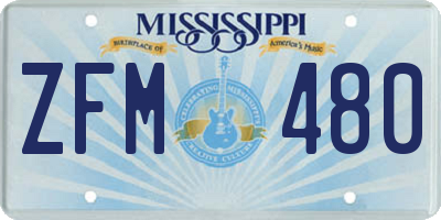 MS license plate ZFM480