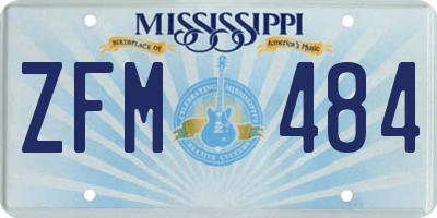 MS license plate ZFM484