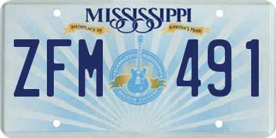 MS license plate ZFM491