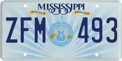 MS license plate ZFM493