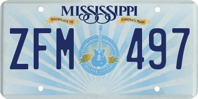 MS license plate ZFM497