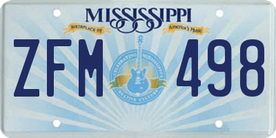 MS license plate ZFM498