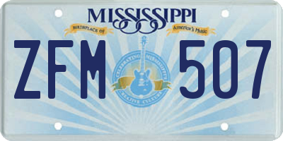 MS license plate ZFM507