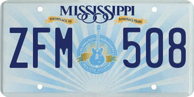 MS license plate ZFM508