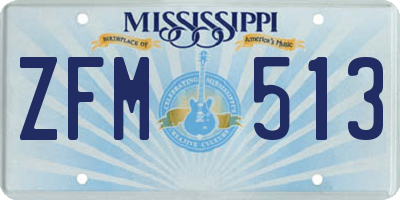 MS license plate ZFM513