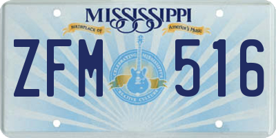 MS license plate ZFM516