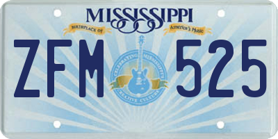 MS license plate ZFM525