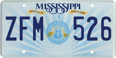 MS license plate ZFM526