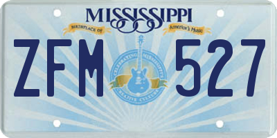 MS license plate ZFM527