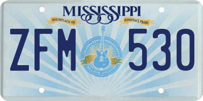 MS license plate ZFM530