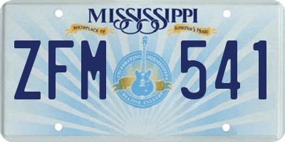MS license plate ZFM541