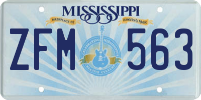 MS license plate ZFM563