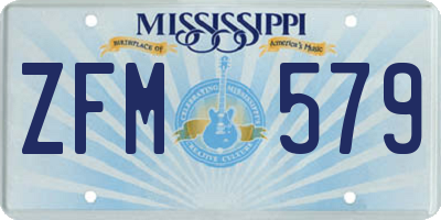 MS license plate ZFM579