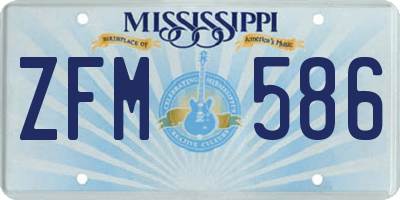 MS license plate ZFM586
